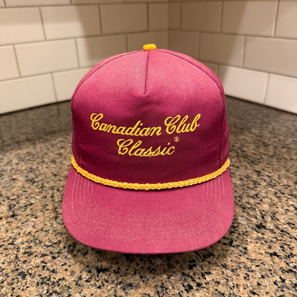 Vtg Canadian Club Classic K-Products Trucker Hat Adjustable Made in USA
